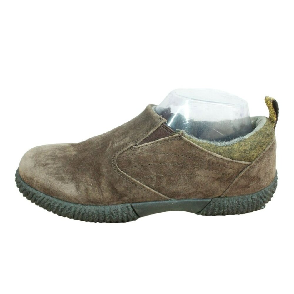 LL Bean Women's Brown Suede Slip On Slip Resistant Loafer Shoes Size 7.5 M
